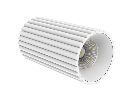 LC410 12W Ribbed Surface Mounted COB LED Downlight in White - Mases LightingLighting Creations