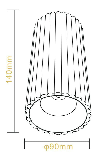 LC410 12W Ribbed Surface Mounted COB LED Downlight in White - Mases LightingLighting Creations