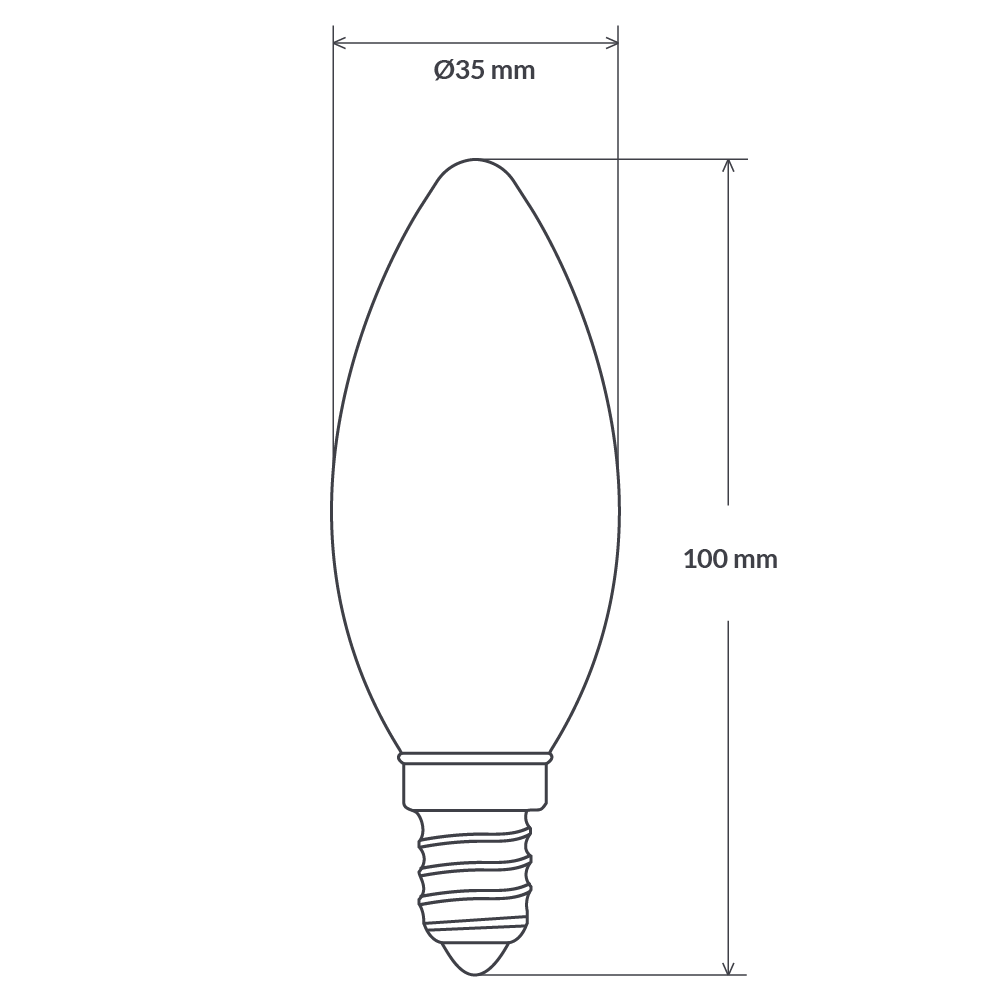 Liquid LEDs 4W Candle LED Bulb E14 Clear in Warm White 3000k