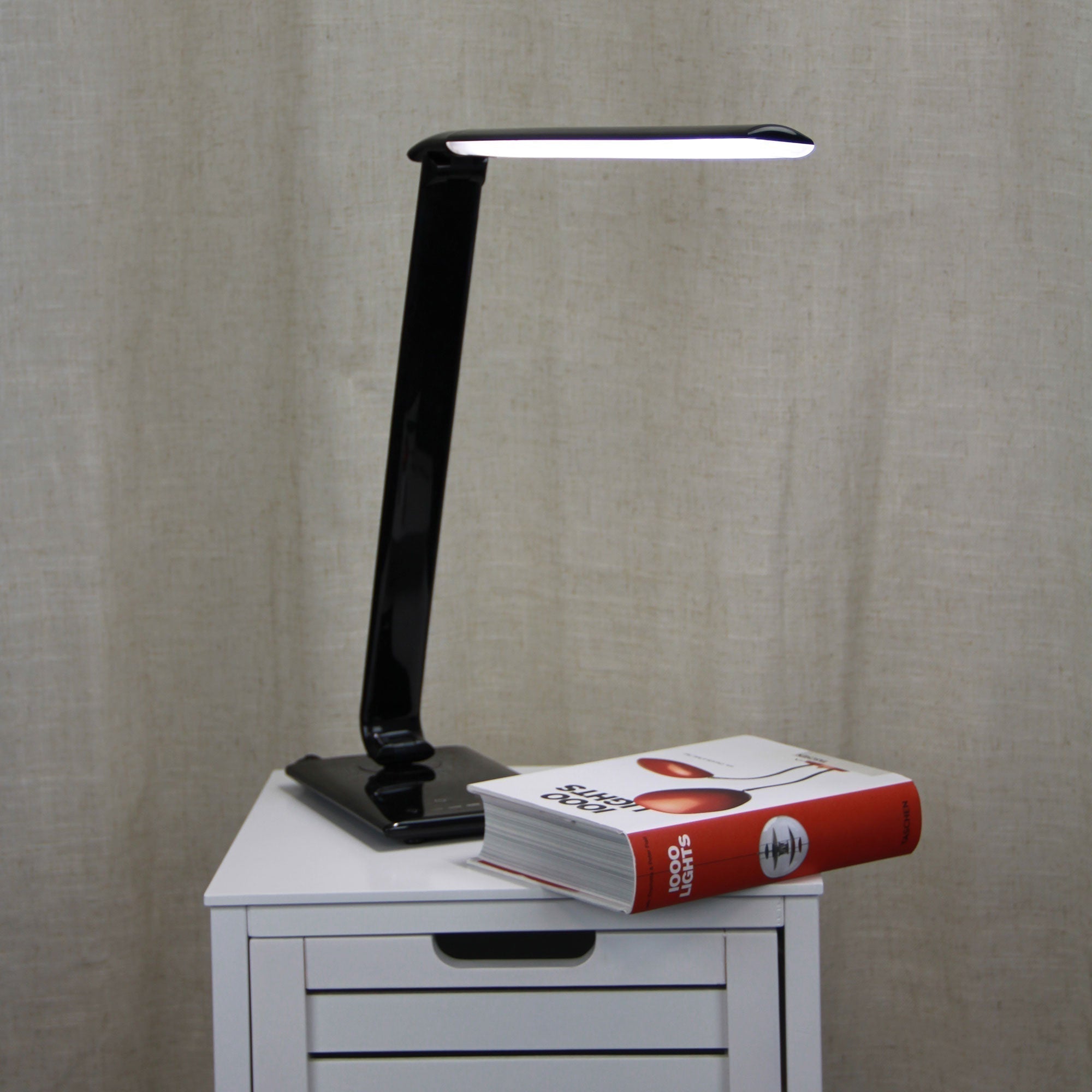 Luke LED Black Desk Lamp Touch Dim USB Port - Mases LightingOriel Lighting