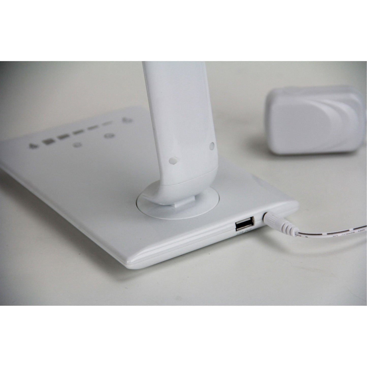 Luke LED White Desk Lamp Touch Dim USB Port - Mases LightingOriel Lighting