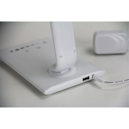Luke LED White Desk Lamp Touch Dim USB Port - Mases LightingOriel Lighting