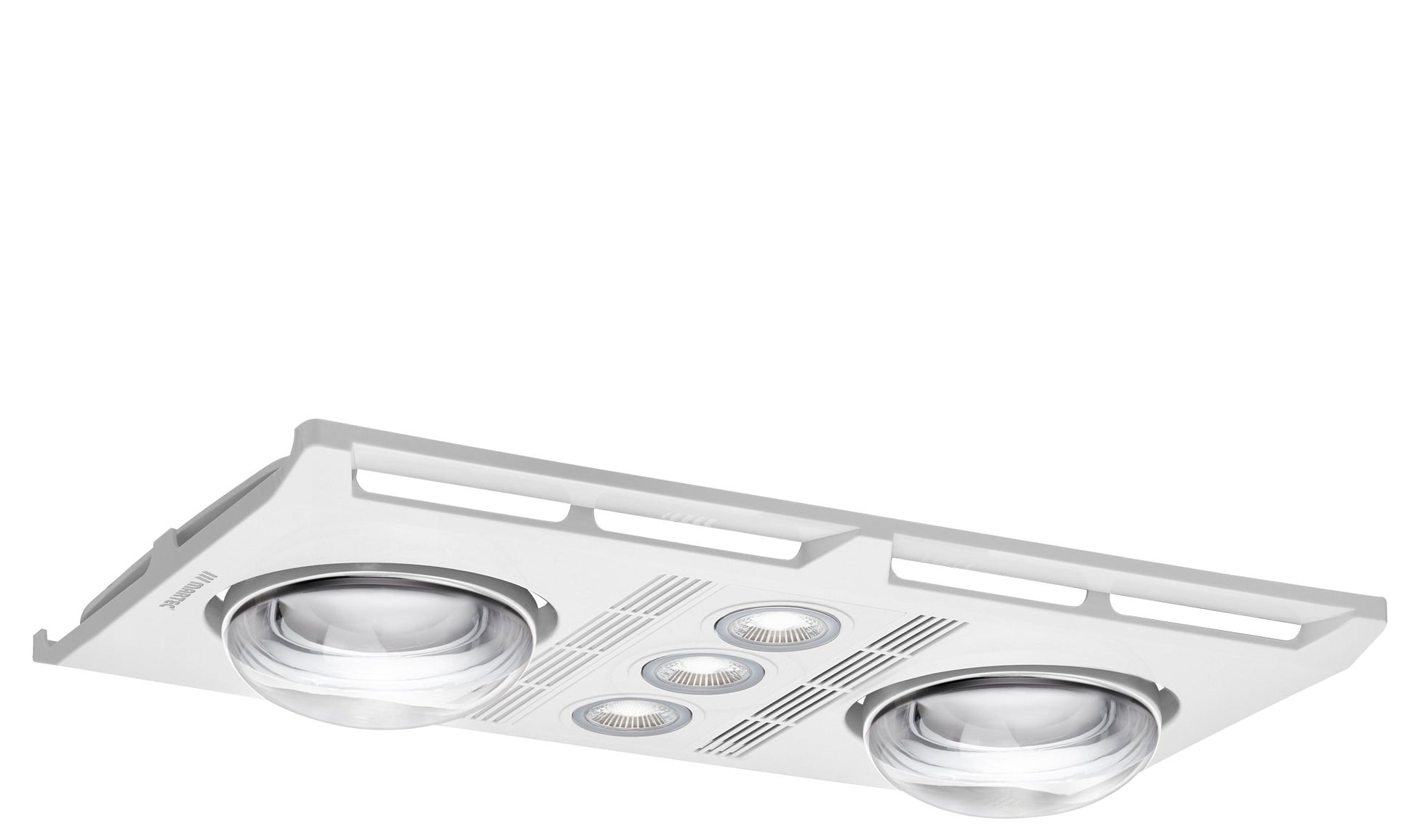 Martec 460m³/h Lighting Profile Plus 3-in-1 Bathroom Exhaust Fan w/ Heater and 2x LED Light in White - Mases LightingMartec