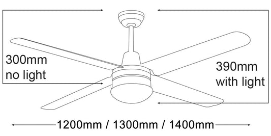 Martec Precision 48" 4 Blade Ceiling Fan Full 316 Stainless Steel - Mases LightingEglo