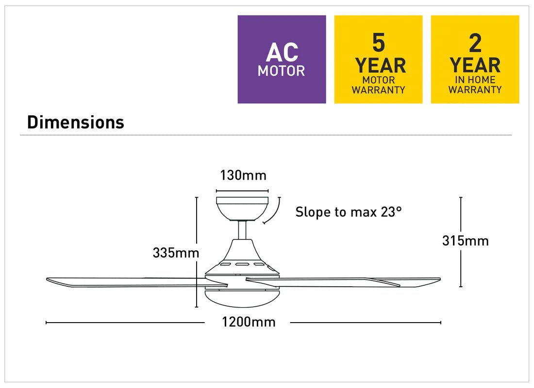 Mercator Lonsdale AC Ceiling Fan - Mases LightingMercator