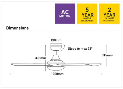Mercator Lonsdale AC Ceiling Fan - Mases LightingMercator