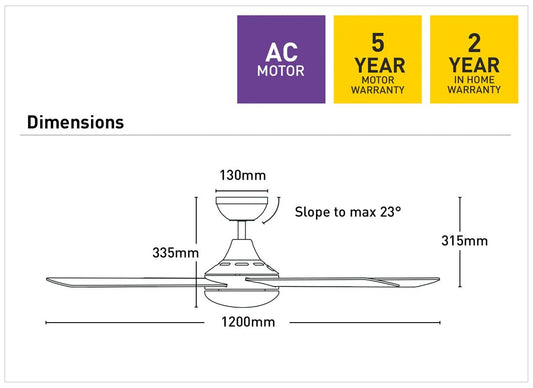 Mercator Lonsdale AC Ceiling Fan - Mases LightingMercator