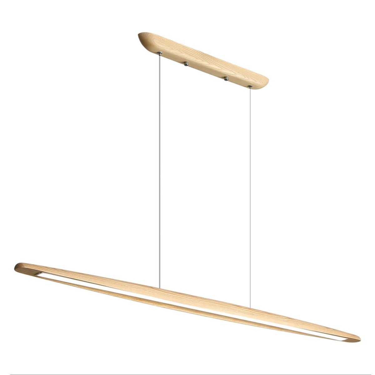 ORIEL EASTOFT HAND-FINISHED ASH WOOD LINEAR 24W LED CEILING PENDANT LIGHT - Mases LightingOriel Lighting
