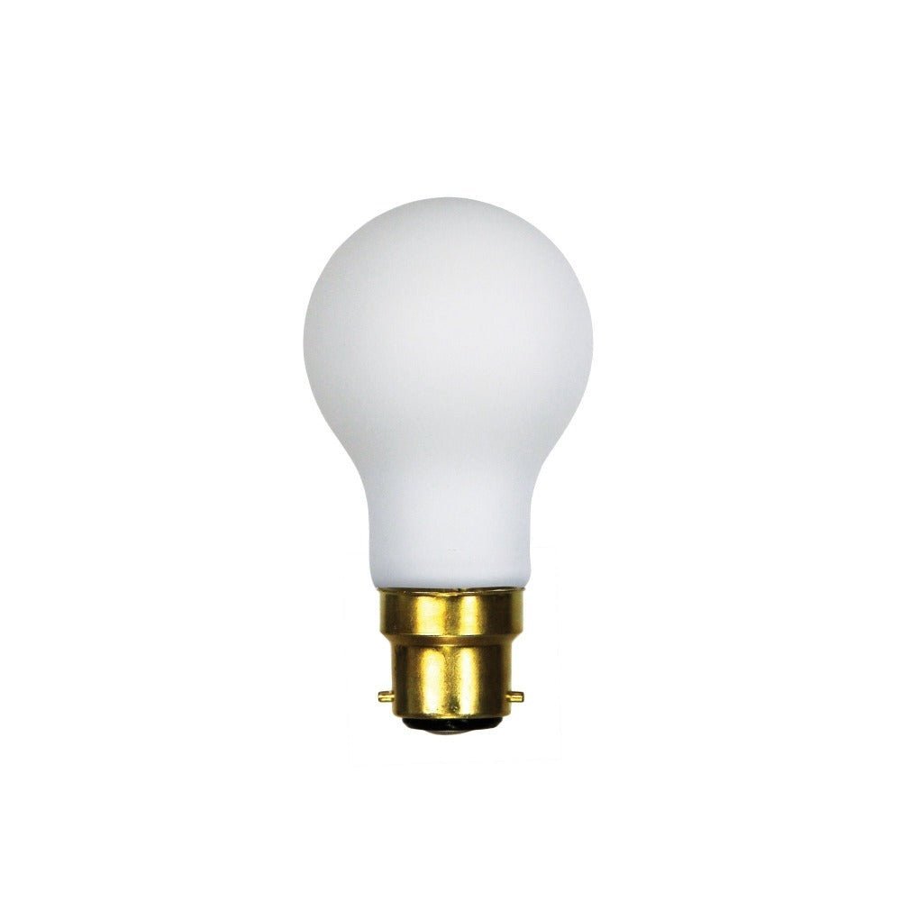 Oriel GLS - 6W LED Dimmable A60 Shape Matt White Glass Globe - B22/E27