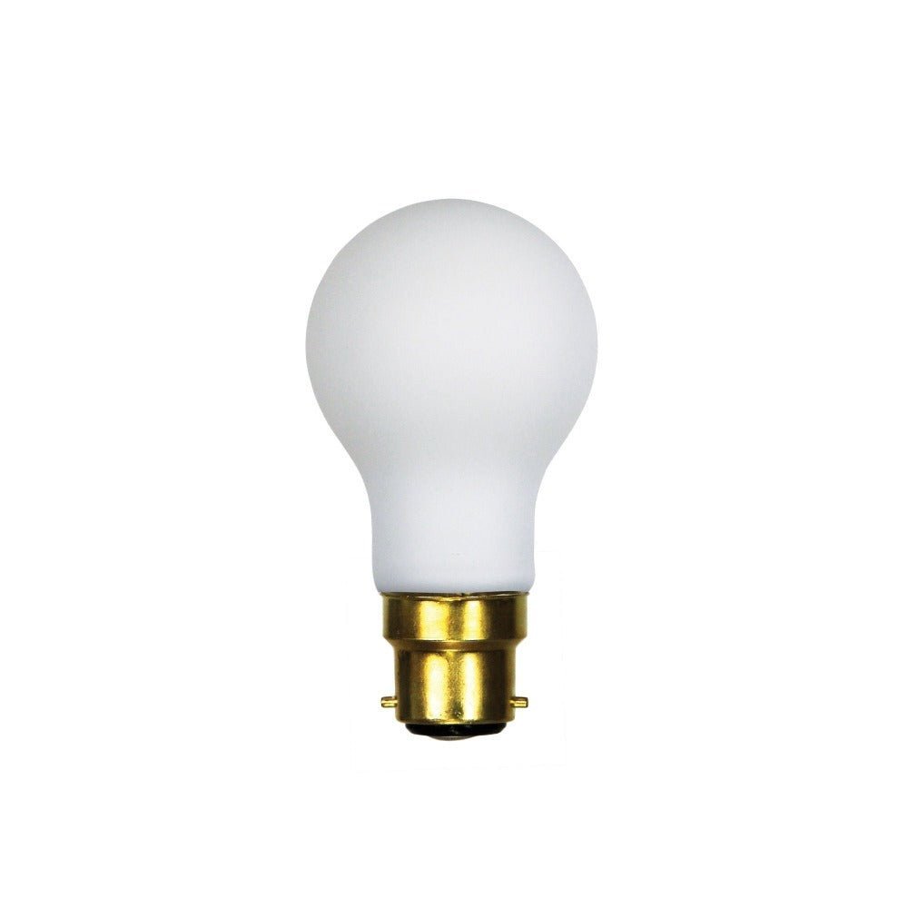 Oriel GLS - 6W LED Dimmable A60 Shape Matt White Glass Globe - B22/E27 - Mases LightingOriel Lighting