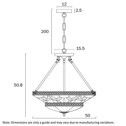 Orista CTC Pendant Light 6Lt in Brass - Mases LightingTelbix