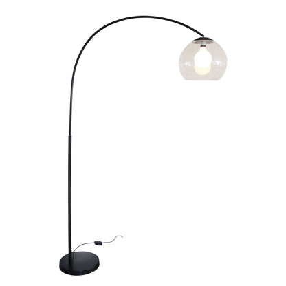Over 1 Light Floor Lamp Arc Black With Acrylic Shade - SL91207BK - Mases LightingOriel Lighting