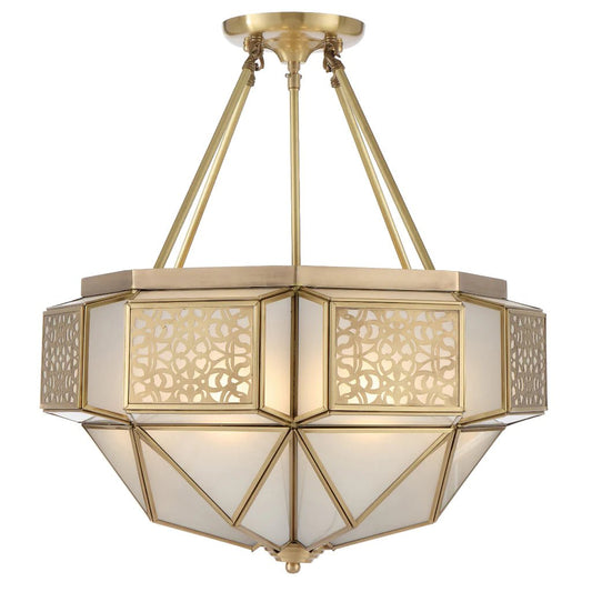 Overton CTC Pendant Light 6Lt in Brass - Mases LightingTelbix