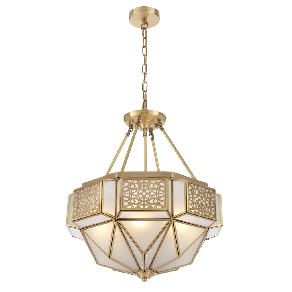 Overton CTC Pendant Light 6Lt in Brass - Mases LightingTelbix