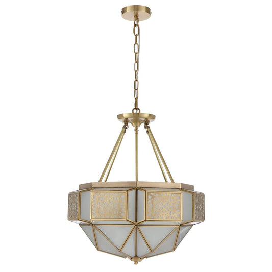 Overton CTC Pendant Light 6Lt in Brass - Mases LightingTelbix