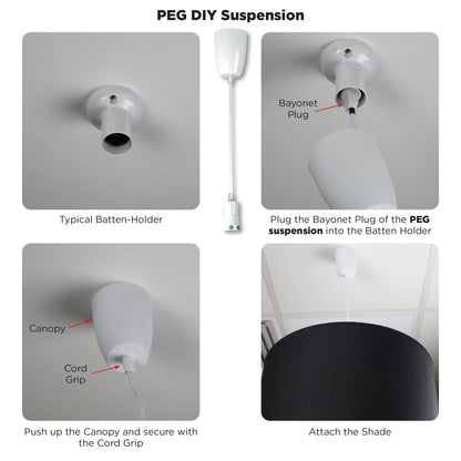 Peg DIY Suspension 500mm Black - OL2010/50BK - Mases LightingOriel Lighting