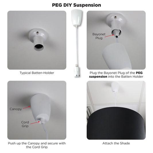 Peg DIY Suspension 500mm White - OL2010/50WH - Mases LightingOriel Lighting
