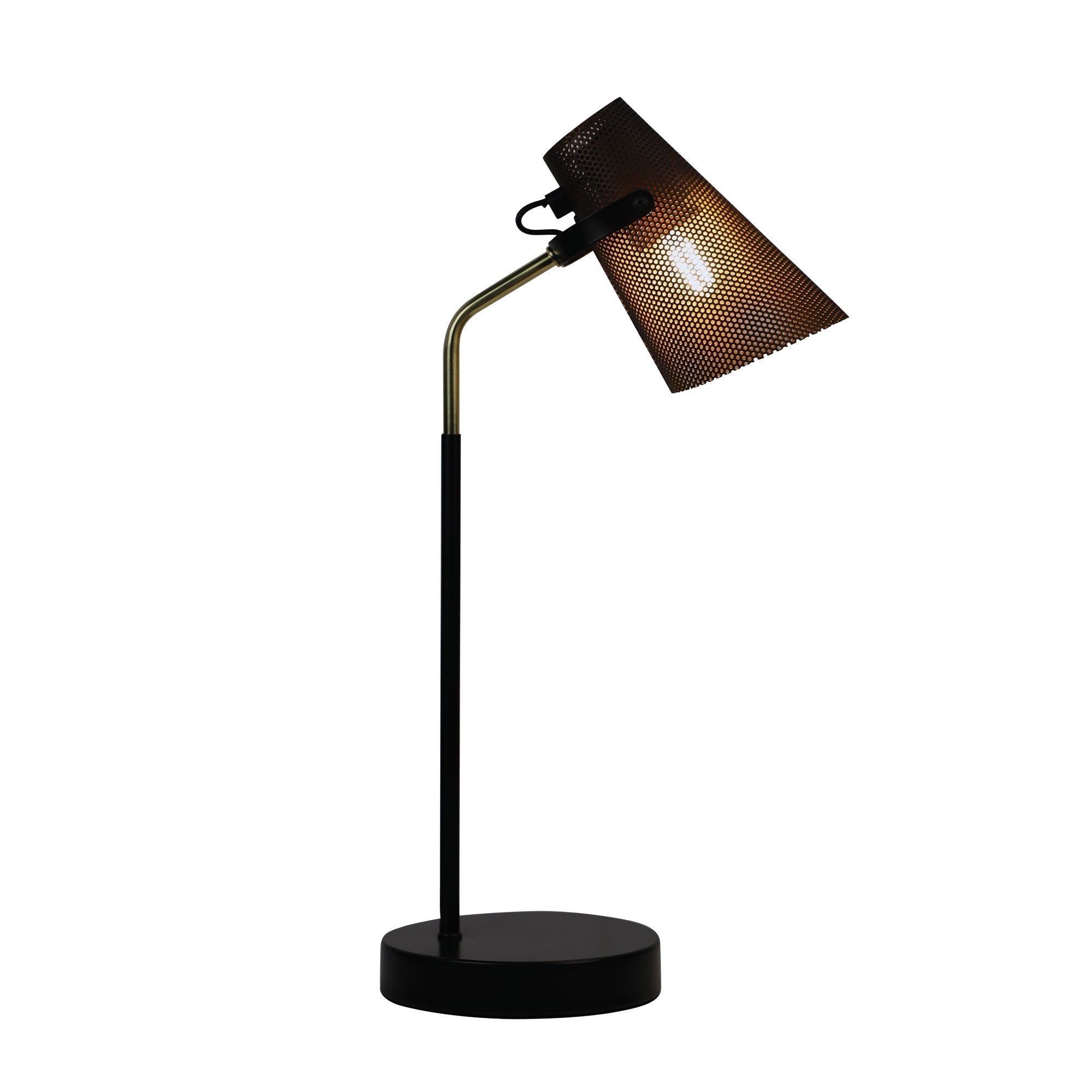 Perfo Black and Brass Desk Lamp