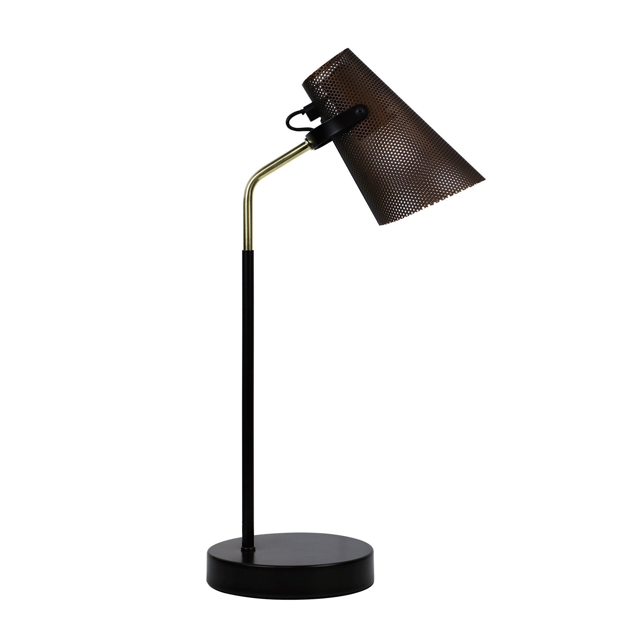 Perfo Black and Brass Desk Lamp