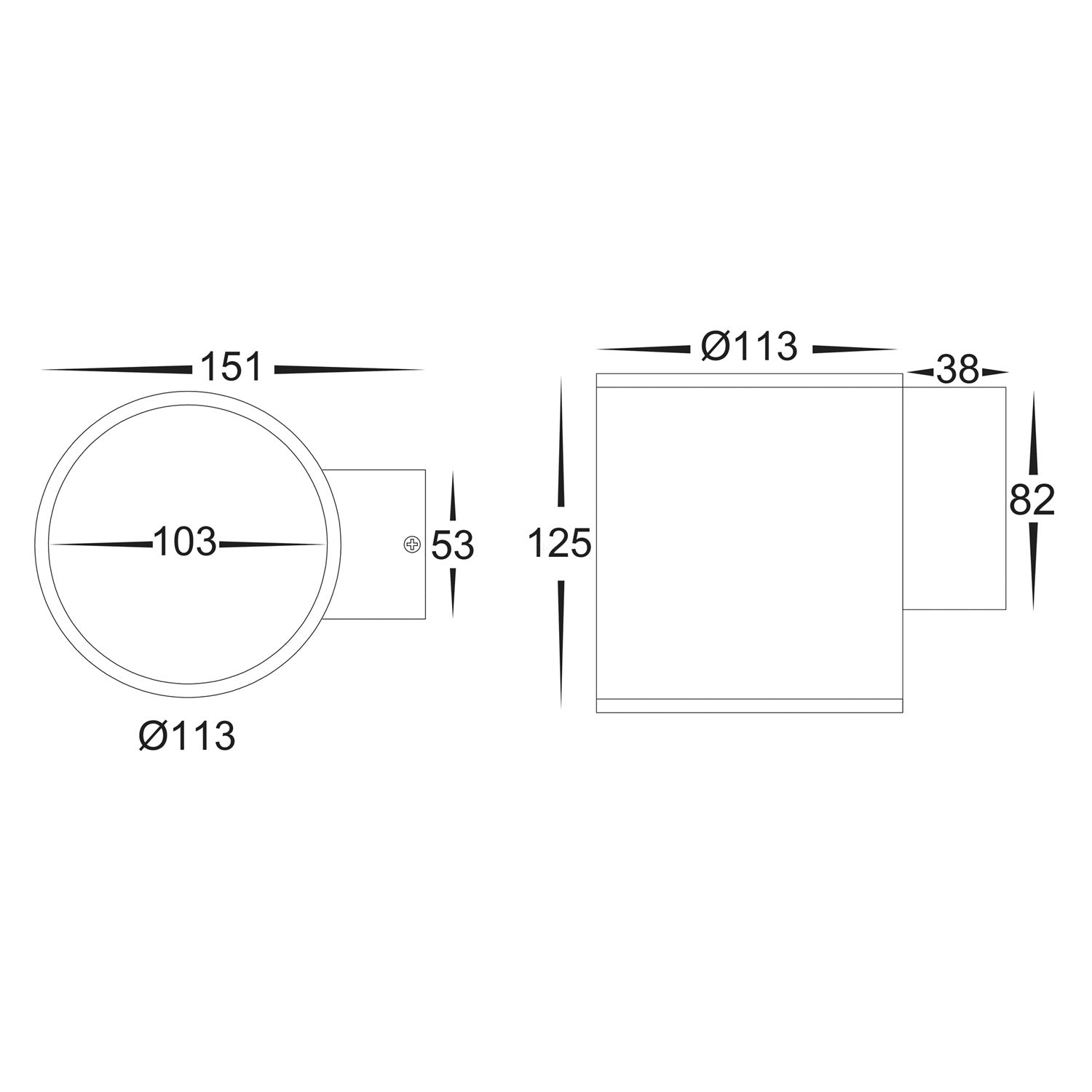 Porter LED Fixed Down Wall Light Tri Colour Large in Black/White Havit Lighting - HV3628T - Mases LightingHavit Lighting