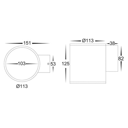 Porter LED Fixed Down Wall Light Tri Colour Large in Black/White Havit Lighting - HV3628T - Mases LightingHavit Lighting