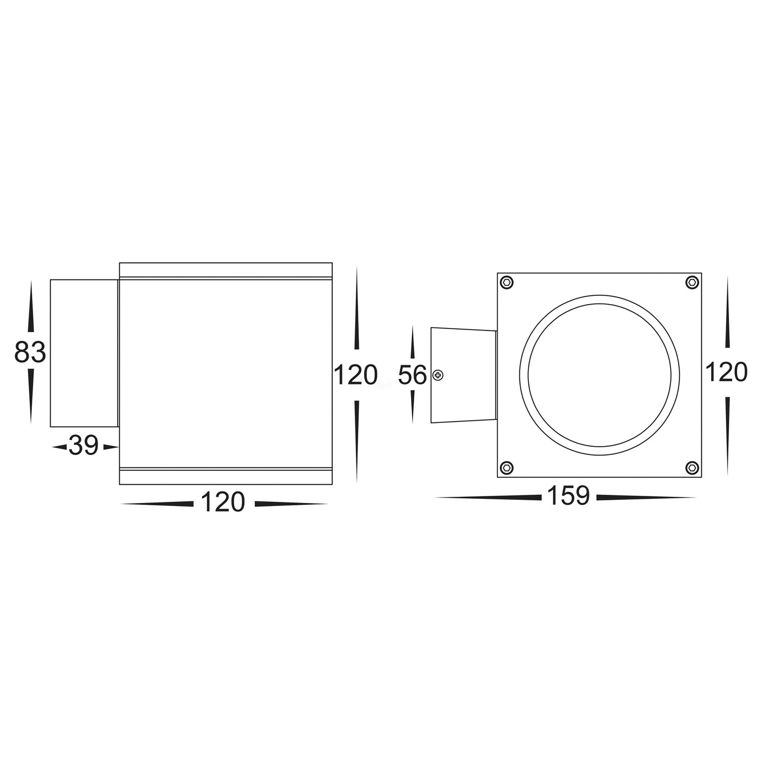 Porter Square Fixed Down LED Wall Light 15w in Black/White Havit Lighting - HV3628T-BLK-SQ, HV3628T-WHT-SQ - Mases LightingHavit Lighting