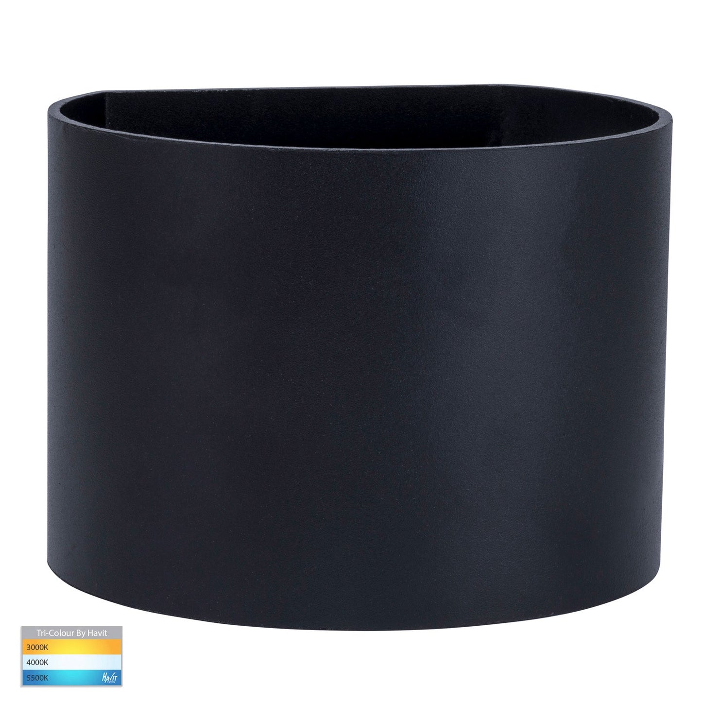 Rounded Outdoor LED Up/Down Wall Light Change Angle Of Light in Black or White Havit Lighting - HV3658T-XXX-RND - Mases LightingHavit Lighting