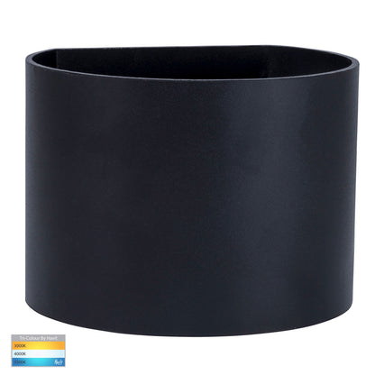 Rounded Outdoor LED Up/Down Wall Light Change Angle Of Light in Black or White Havit Lighting - HV3658T-XXX-RND - Mases LightingHavit Lighting