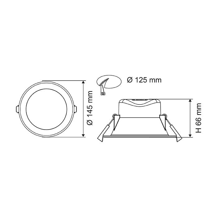 SAL 125mm WAVE S9066TC - 12W White - Mases LightingSAL