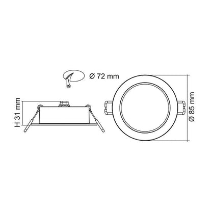 SAL 72mm TRADEGEM S9140TC2WH - 8W White - Mases LightingSAL