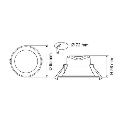 SAL 72mm WAVE S9064TC - 7W White - Mases LightingSAL