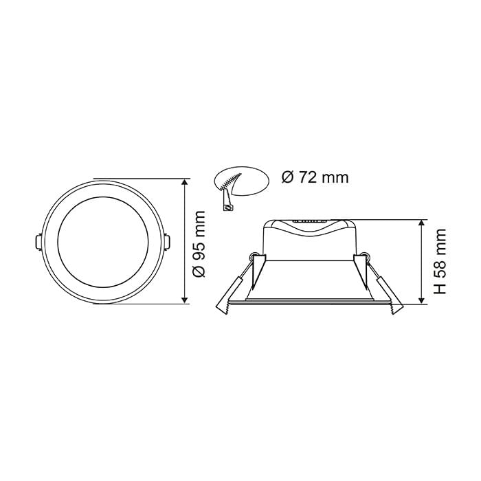 SAL 72mm WAVE S9064TC - 7W White - Mases LightingSAL