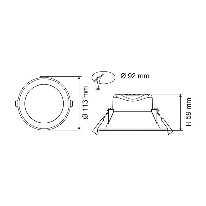 SAL 92mm WAVE S9065TC - 8W White - Mases LightingSAL