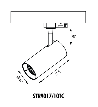 SAL UNITREK DIMMABLE STR9017/10TC - Adjustable Black Indoor Track Spotlight - Mases LightingSAL