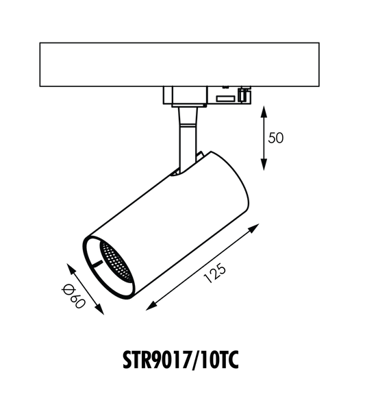 SAL UNITREK DIMMABLE STR9017/10TC - Adjustable Black Indoor Track Spotlight - Mases LightingSAL