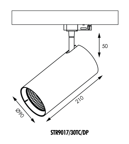 SAL UNITREK STR3/9017/30TC/DP - Adjustable White Indoor Track Spotlight - Mases LightingSAL
