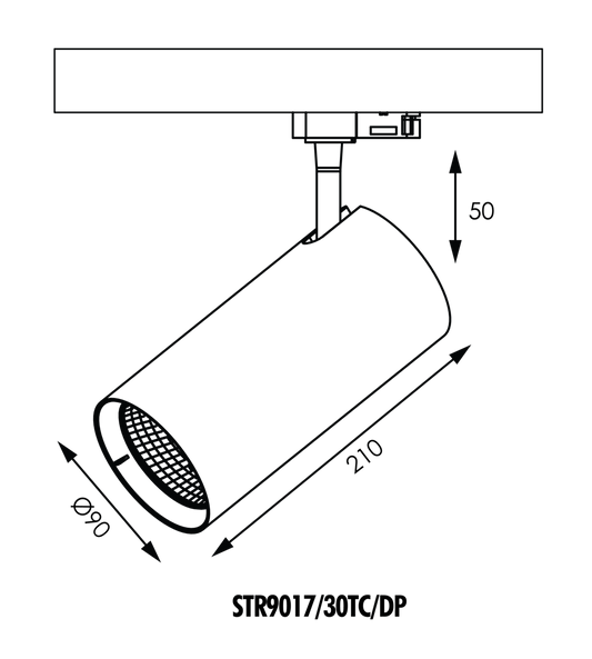 SAL UNITREK STR9017/30TC/DP - Adjustable White Indoor Track Spotlight - Mases LightingSAL