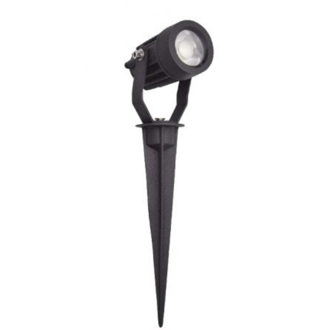 Scenic Kettle tri-colour LED garden spike light in matte black, IP65 — Lighting Creations