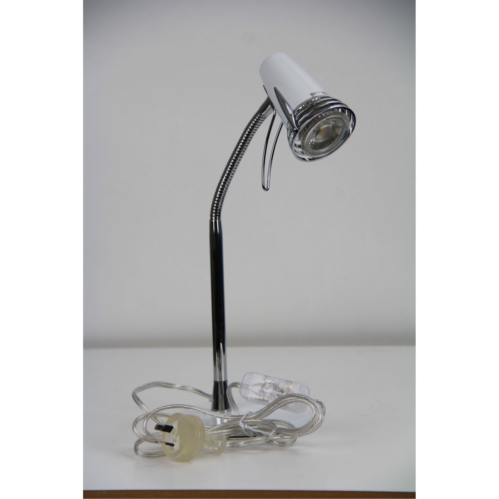 Scoot LED Desk Lamp White and Chrome