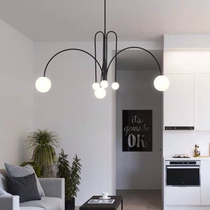 SESTINA Arched 6 Light Black Pendant - Mases LightingLighting Creations