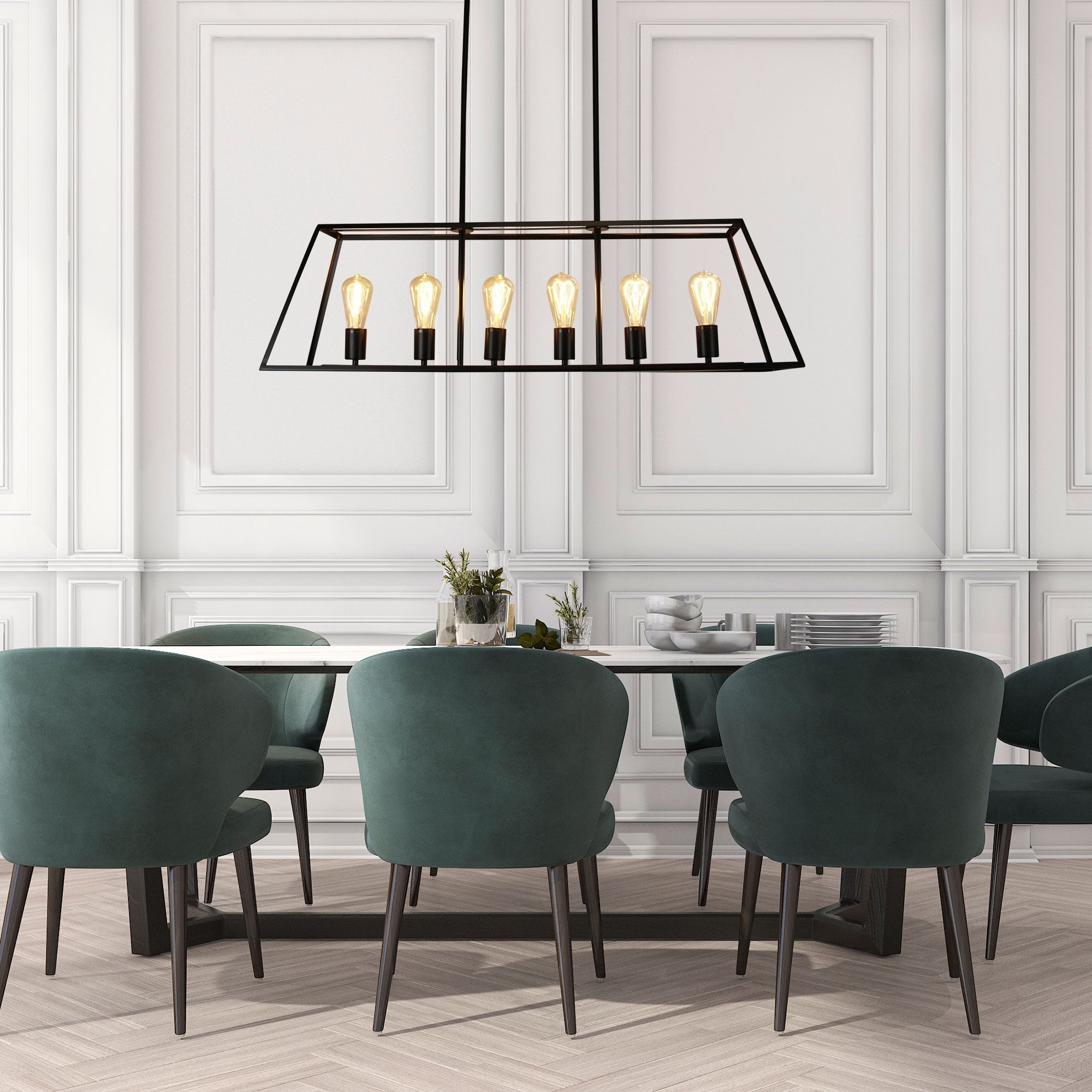 Southport 6 Light Pendant Black - SL66906BK