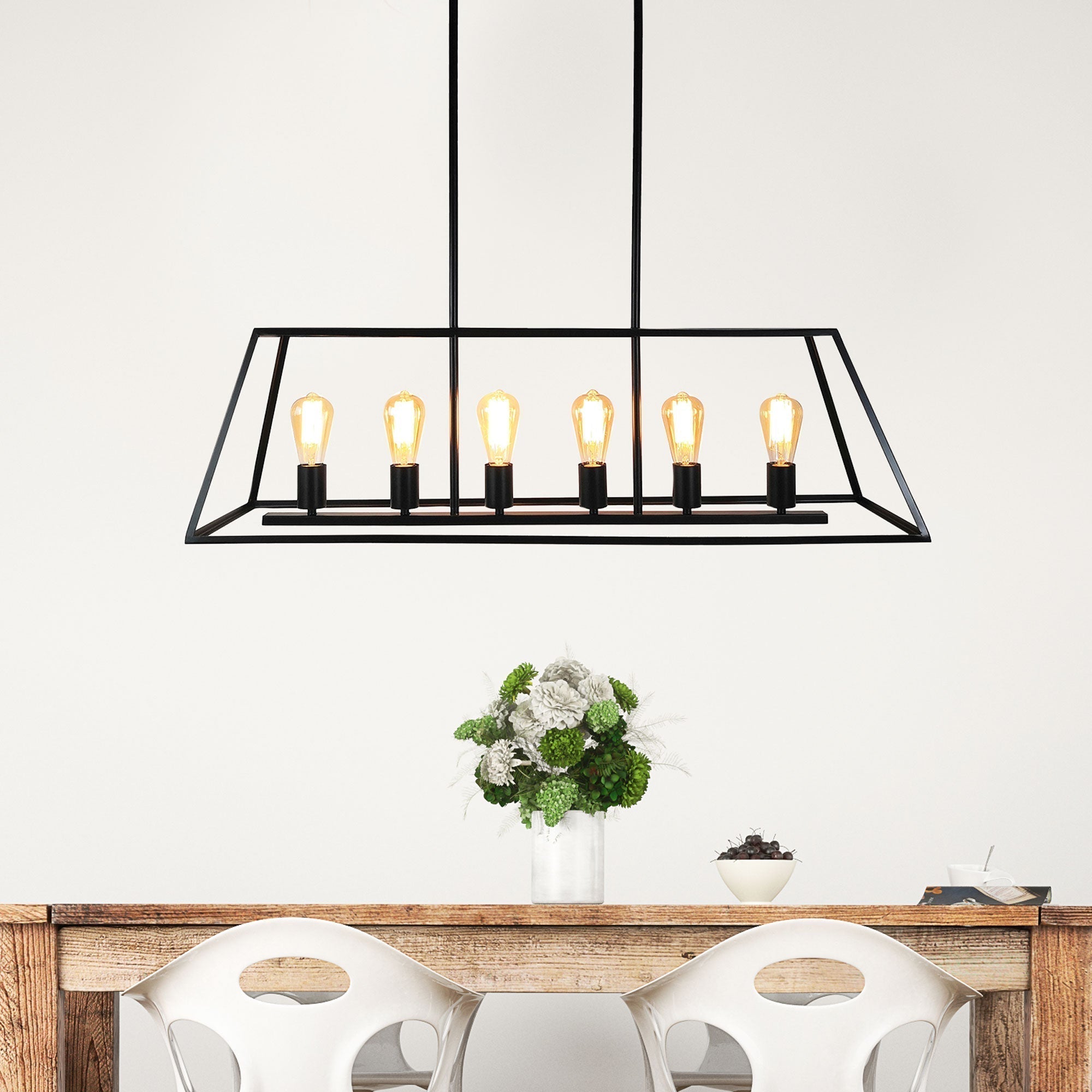 Southport 6 Light Pendant Black - SL66906BK - Mases LightingOriel Lighting