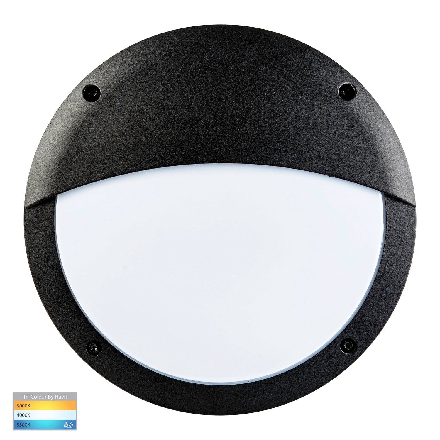 Stor LED Bunker Light With Eyelid Tri-Colour in Black Havit Lighting - HV3671T-BLK - Mases LightingHavit Lighting