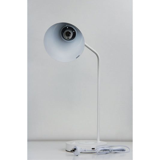 Targa Desk Lamp White With USB+ - Mases LightingOriel Lighting