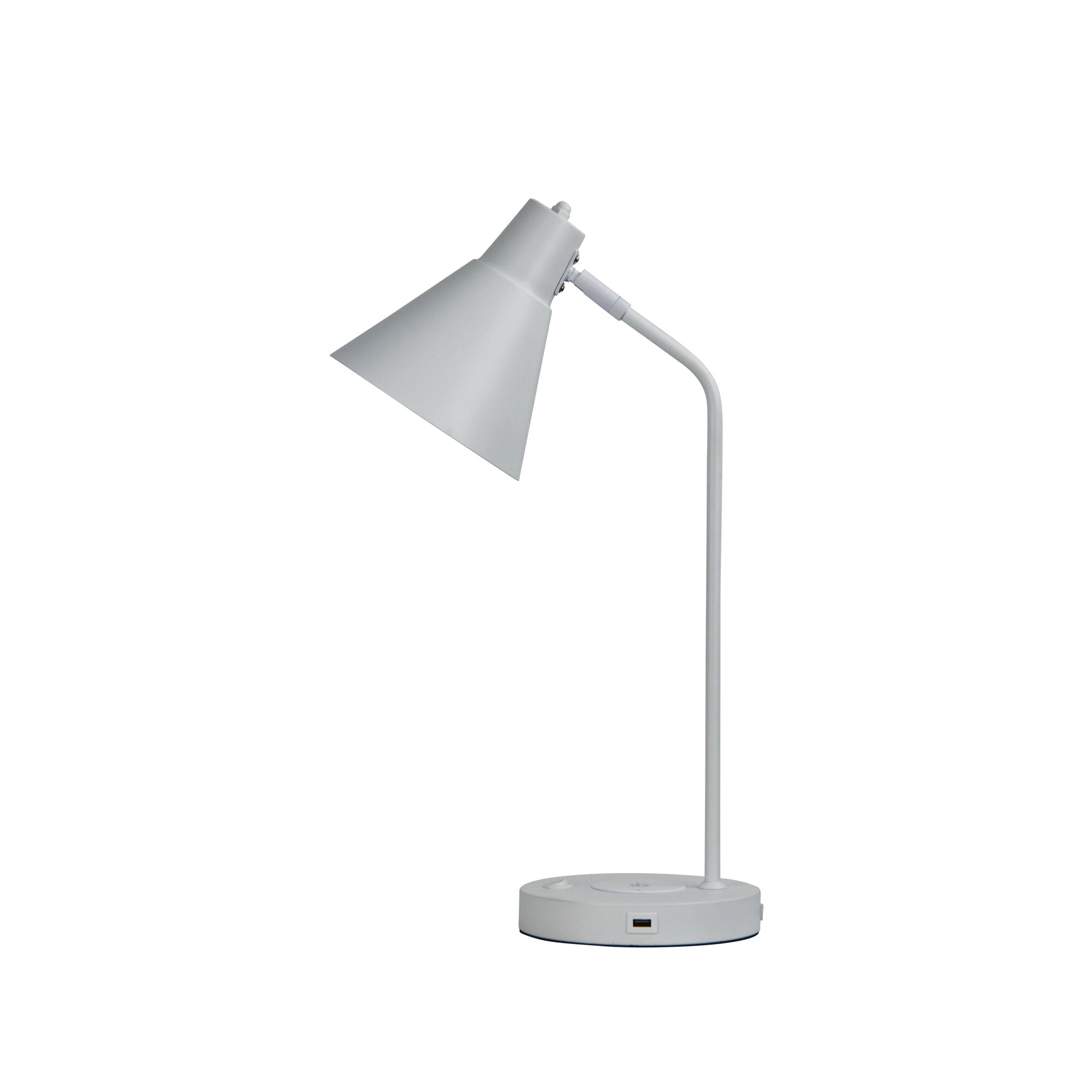 Targa Desk Lamp White With USB+ - Mases LightingOriel Lighting