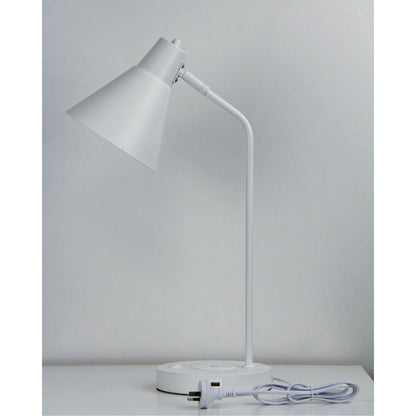 Targa Desk Lamp White With USB+ - Mases LightingOriel Lighting