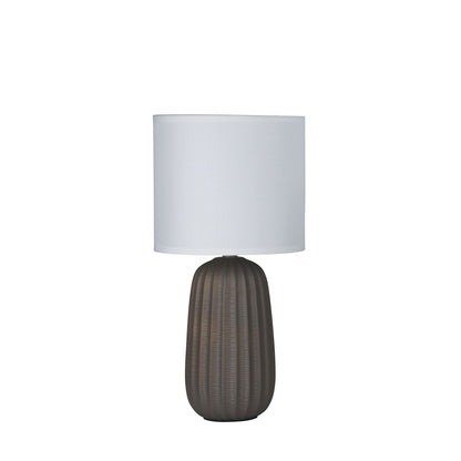 Taupe Complete Table Lamp with LED Tri Colour bulb option - Mases LightingOriel Lighting
