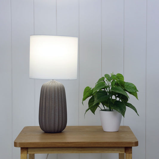 Taupe Complete Table Lamp with LED Tri Colour bulb option - Mases LightingOriel Lighting