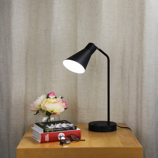 Thor Desk Lamp With USB Black - Mases LightingOriel Lighting