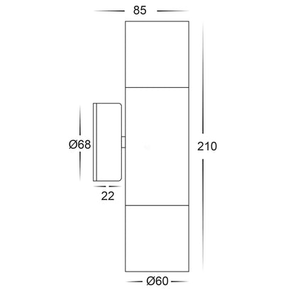 Tivah Antique Brass Up & Down Wall Light Tri-Colour Havit Lighting - HV1095T-HV1097T - Mases LightingHavit Lighting